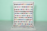 Handwoven White Moroccan Rug with Colorful Patterns – 3.2 FT x 5.1 FT