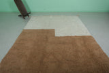 Modern Moroccan Wool Rug - 8.2 x 10 ft | Minimalist Two-Tone Design