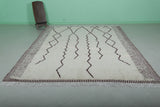 Custom size White striped Moroccan Rug