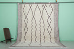 Custom size White striped Moroccan Rug