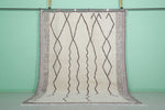 Custom size White striped Moroccan Rug