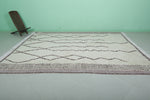 Custom size White striped Moroccan Rug