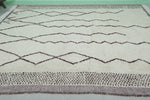 Custom size White striped Moroccan Rug