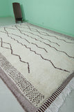 Custom size White striped Moroccan Rug