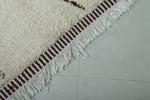 Custom size White striped Moroccan Rug