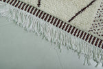 Custom size White striped Moroccan Rug