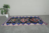Geometric Moroccan Boucherouite Rug – 3.7 x 8.9 Feet Colorful Tribal Art