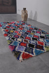 Moroccan Runner Rug – 2.8 x 5.6 FT | Vibrant Multi-Color Diamond Pattern