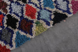 Moroccan Runner Rug – 2.8 x 5.6 FT | Vibrant Multi-Color Diamond Pattern