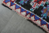 Geometric Moroccan Boucherouite Rug – 3.7 x 8.9 Feet Colorful Tribal Art