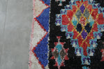 Geometric Moroccan Boucherouite Rug – 3.7 x 8.9 Feet Colorful Tribal Art