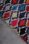 Moroccan Runner Rug – 2.8 x 5.6 FT | Vibrant Multi-Color Diamond Pattern