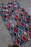 Moroccan Runner Rug – 2.8 x 5.6 FT | Vibrant Multi-Color Diamond Pattern