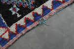 Geometric Moroccan Boucherouite Rug – 3.7 x 8.9 Feet Colorful Tribal Art