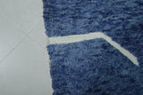 Moroccan Wool Rug 8.2 ft x 9.8 ft | Modern Geometric Blue and White Design