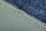Moroccan Wool Rug 8.2 ft x 9.8 ft | Modern Geometric Blue and White Design