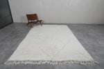 Moroccan Rug - 6.7 x 9.6 Ft, White with Subtle Diamond Pattern