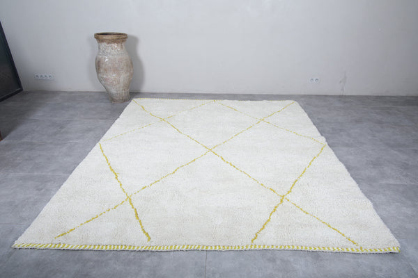 Custom size White trellis Moroccan Rug