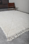 Moroccan Rug - 6.7 x 9.6 Ft, White with Subtle Diamond Pattern