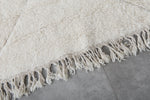 Moroccan Rug - 6.7 x 9.6 Ft, White with Subtle Diamond Pattern