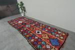 Bold Moroccan Boucherouite Rug – 4.2 x 10.8 Feet Handwoven Tribal Runner