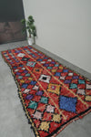 Bold Moroccan Boucherouite Rug – 4.2 x 10.8 Feet Handwoven Tribal Runner