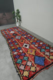 Bold Moroccan Boucherouite Rug – 4.2 x 10.8 Feet Handwoven Tribal Runner