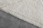 Moroccan Rug - 6.7 x 9.6 Ft, White with Subtle Diamond Pattern