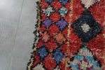 Bold Moroccan Boucherouite Rug – 4.2 x 10.8 Feet Handwoven Tribal Runner