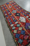 Bold Moroccan Boucherouite Rug – 4.2 x 10.8 Feet Handwoven Tribal Runner