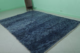 Handwoven Moroccan Rug 6.1 x 8.2 ft - Deep Blue Wool Berber Design