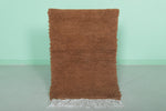 Handmade Moroccan Beni Ourain Rug 2 x 3 FT – Warm Brown Wool Accent Rug