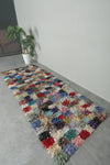 Colorful Moroccan Boucherouite Rug – 3 x 7.8 Feet Handwoven Runner rug