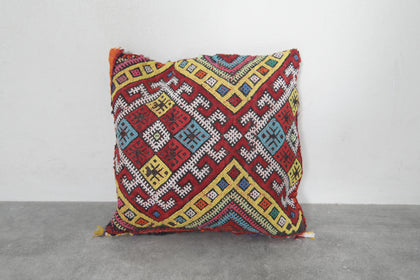 Handwoven Moroccan Kilim Pillow 13.3 inches x 14.5 inches