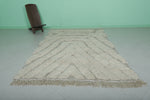 5.4 X 8.5 FT Moroccan Shag Rug - Geometric Arch Design, Soft Neutral Tones