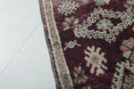 Boujaad Moroccan Rug – 5.7 x 11.2 FT Deep Purple with Ivory Floral Motifs