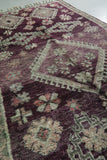 Boujaad Moroccan Rug – 5.7 x 11.2 FT Deep Purple with Ivory Floral Motifs