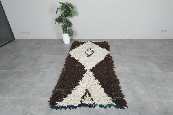 Small Wool Rug 3 X 6.9 FT Beni Ourain Rug