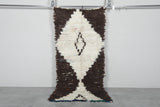 Small Wool Rug 3 X 6.9 FT Beni Ourain Rug