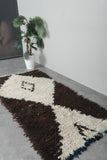 Small Wool Rug 3 X 6.9 FT Beni Ourain Rug