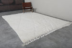 Elegant Moroccan Rug 6.5 X 9.5 FT - Ivory Shag with Diamond Pattern and Fringe