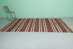 Long Hand-Woven Moroccan Rug – 5.2 FT × 10.6 FT | Red and Cream Berber Carpet