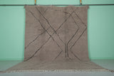 9.2 x 12 FT Moroccan Contemporary Rug – Minimalist Beige Wool with Black Lines