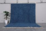 8.2 x 10.4 FT Deep Blue Moroccan Wool Rug - Plush Handmade Floor Rug