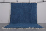 8.2 x 10.4 FT Deep Blue Moroccan Wool Rug - Plush Handmade Floor Rug