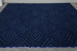 Custom Moroccan Wool Rug - Blue Diamond Design