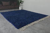 Custom Moroccan Wool Rug - Blue Diamond Design