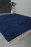 Custom Moroccan Wool Rug - Blue Diamond Design