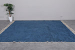 8.2 x 10.4 FT Deep Blue Moroccan Wool Rug - Plush Handmade Floor Rug