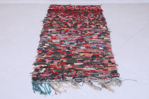 Authentic Moroccan berber rug - Multi-colored patchwork design - 3 FT x 5.9 FT